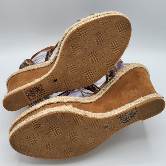 White House Black Market GINGER Wedge Ankle Wrap Strap Sandal SZ 8 - Picture 7 of 14